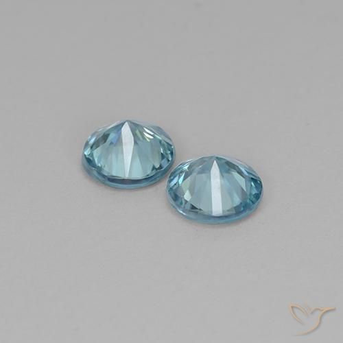 Pedras preciosas de Zircão Azul claro natural de 1.00 ct, Redondo, VVS-VS