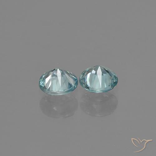 Pedras preciosas de Zircão Azul Aqua claro natural de 0.89 ct, Redondo, VVS-VS