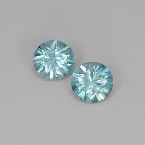 Pedras preciosas de zircão azul natural de 0,98 ct, corte redondo, VVS-VS