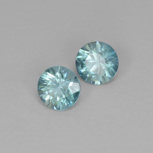 Pedras preciosas de zircão azul natural de 0,98 ct, corte redondo, VVS-VS