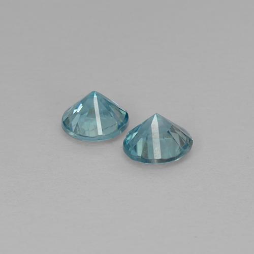 Pedras preciosas de zircão azul natural de 0,98 ct, corte redondo, VVS-VS