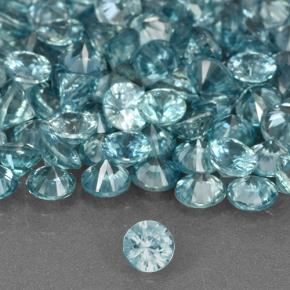 Pedras preciosas de zircão azul natural de 1,52 ct, corte redondo, VVS-VS