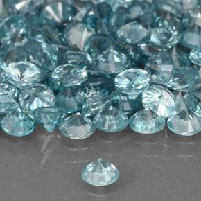 Pedras preciosas de zircão azul natural de 1,52 ct, corte redondo, VVS-VS