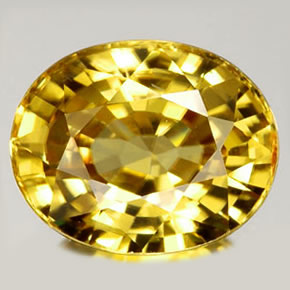 Zircão amarelo natural 1,92ct, corte oval, IF