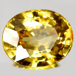 Zircão amarelo natural 1,92ct, corte oval, IF
