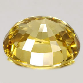 Zircão amarelo natural 1,92ct, corte oval, IF