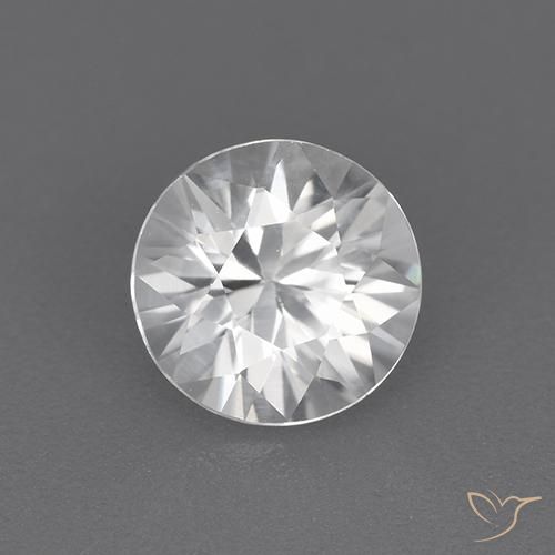 Zircão Branco Natural 1.64ct, Redondo, VVS