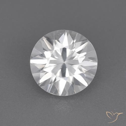 1.72ct Natural Branco Zircão, Redondo, VVS