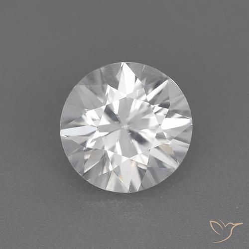 Zircão Branco Natural 1.72ct, Redondo, VVS