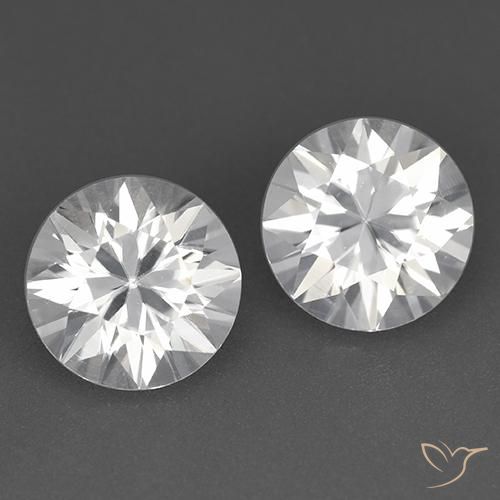 Pedras preciosas de zircão branco natural de 3,70 ct, corte redondo, VVS