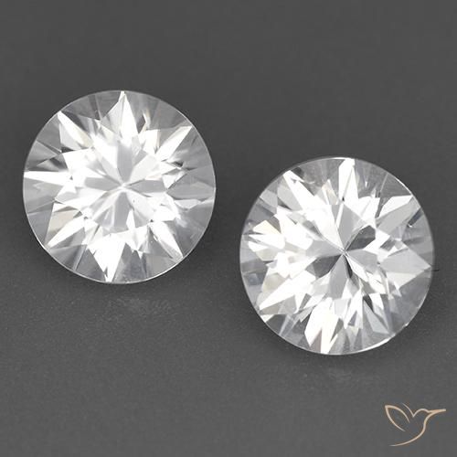 Pedras preciosas de zircão branco natural de 3,70 ct, corte redondo, VVS