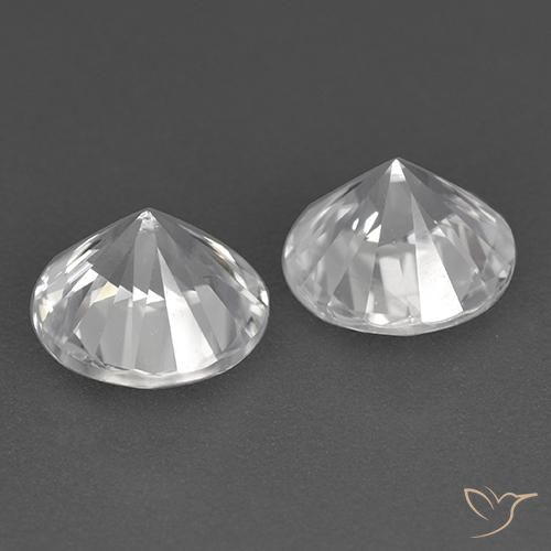 Pedras preciosas de zircão branco natural de 3,70 ct, corte redondo, VVS