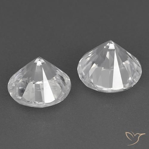 Pedras preciosas de Zircão Branco natural de 4.08 ct, Redondo, VVS