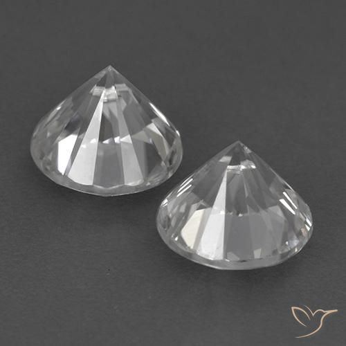 Pedras preciosas de Zircão Branco natural de 3.96 ct, Redondo, VVS