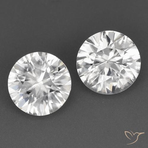 Pedras preciosas de zircão branco natural de 3,39 ct, corte redondo, VVS