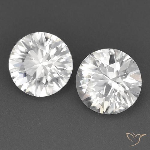 Pedras preciosas de zircão branco natural de 3,39 ct, corte redondo, VVS