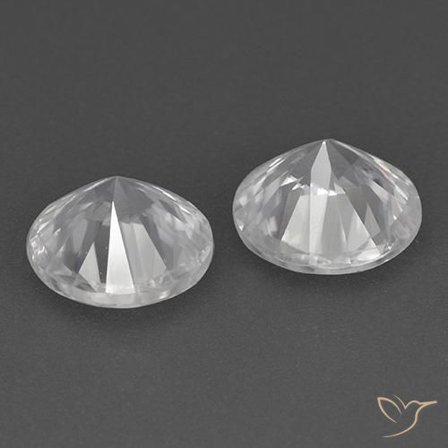 Pedras preciosas de zircão branco natural de 3,39 ct, corte redondo, VVS