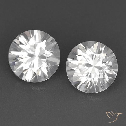 Pedras preciosas de Zircão Branco natural de 3.38 ct, Redondo, VVS
