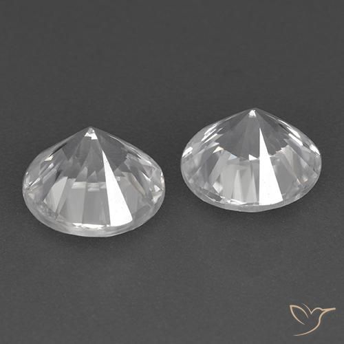 Pedras preciosas de Zircão Branco natural de 3.38 ct, Redondo, VVS