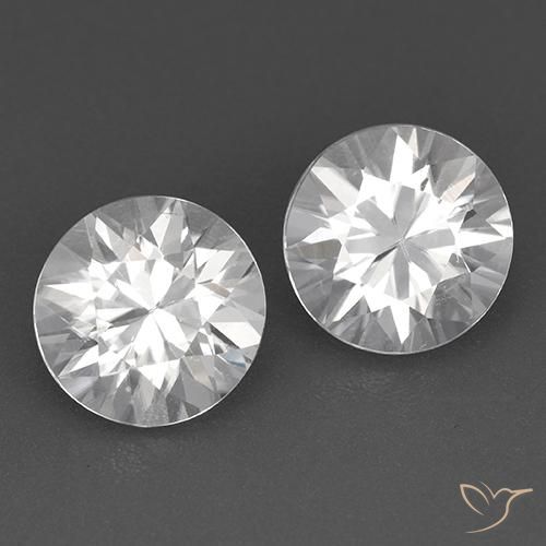 3.55ctw Natural Branco Zircão, Redondo, VVS