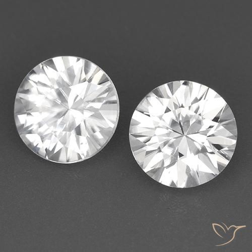 Pedras preciosas de zircão branco natural de 3,54 ct, corte redondo, VVS