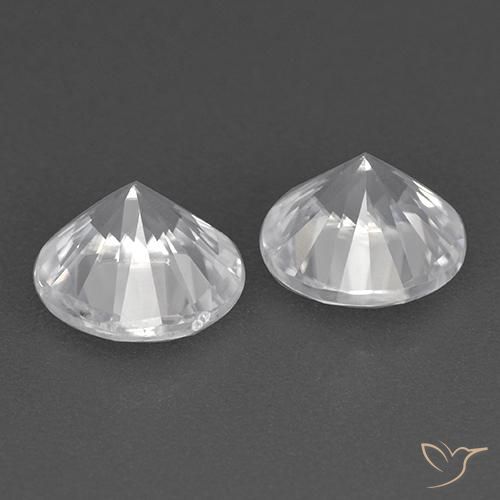 Pedras preciosas de zircão branco natural de 3,54 ct, corte redondo, VVS