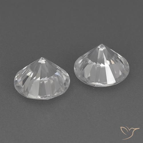 Pedras preciosas de Zircão Branco natural de 3.58 ct, Redondo, VVS