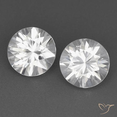 Pedras preciosas de Zircão Branco natural de 3.46 ct, Redondo, VVS