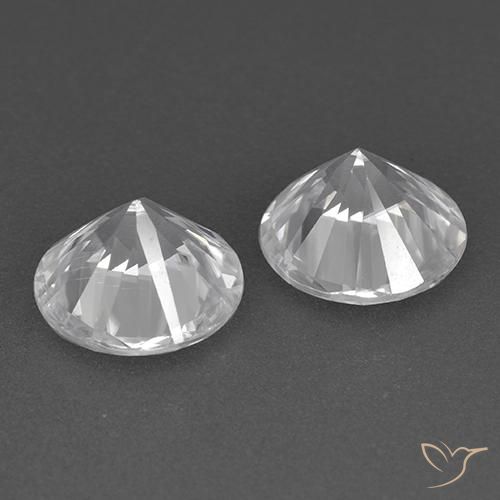 Pedras preciosas de Zircão Branco natural de 3.46 ct, Redondo, VVS