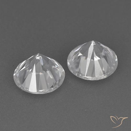 Pedras preciosas de Zircão Branco natural de 3.80 ct, Redondo, VVS