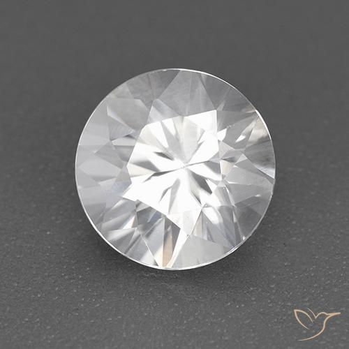 Zircão Branco Natural 1.79ct, Redondo, VVS