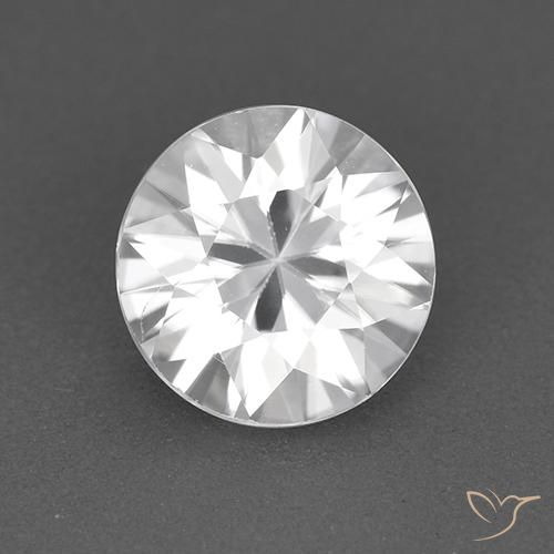 1.68ct Natural Branco Zircão, Redondo, VVS