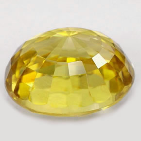 Zircão amarelo natural 1,96ct, corte oval, VVS