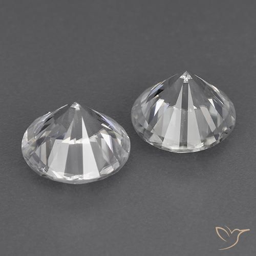 Pedras preciosas de Zircão Branco natural de 3.65 ct, Redondo, VVS