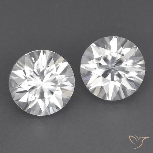 3.56ctw Natural Branco Zircão, Redondo, VVS