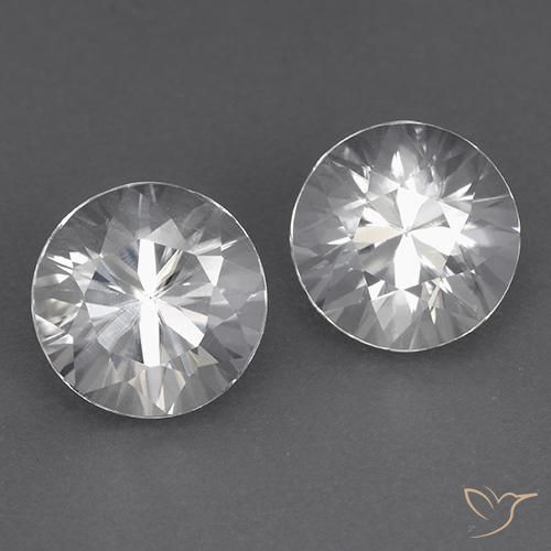 3.84ctw Natural Branco Zircão, Redondo, VVS