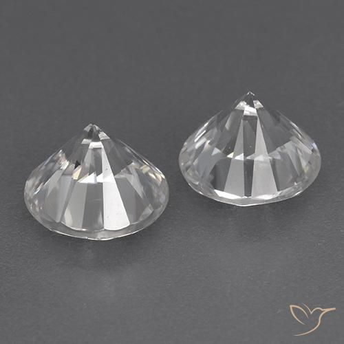 Pedras preciosas de Zircão Branco natural de 3.84 ct, Redondo, VVS