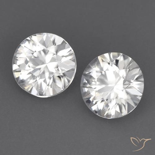 Pedras preciosas de Zircão Branco natural de 3.45 ct, Redondo, VVS