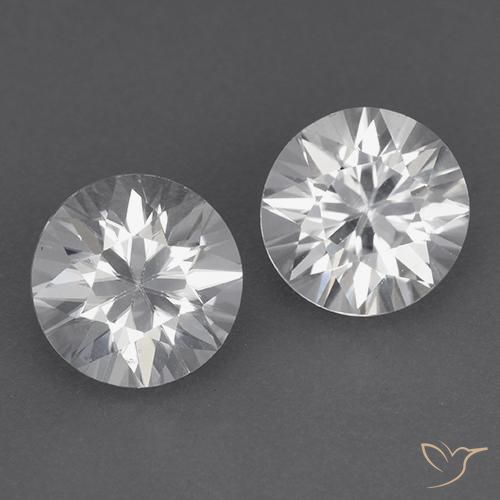 3.63ctw Natural Branco Zircão, Redondo, VVS