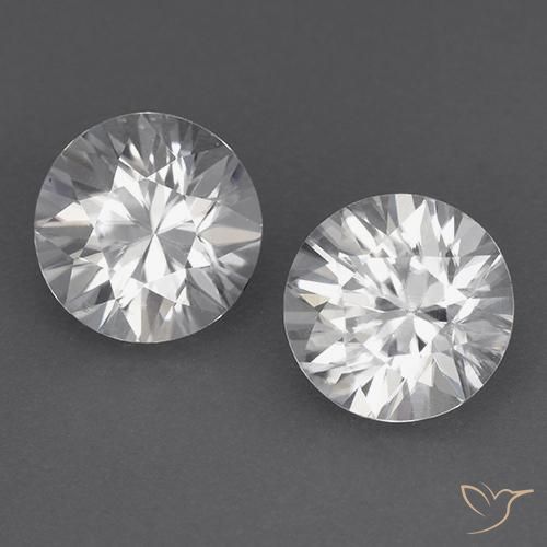 Pedras preciosas de Zircão Branco natural de 3.63 ct, Redondo, VVS
