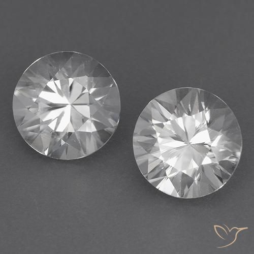 3.88ctw Natural Branco Zircão, Redondo, VVS