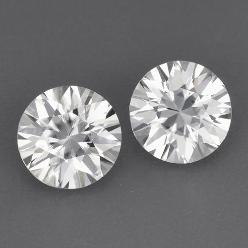 Pedras preciosas de zircão branco natural de 3,52 ct, corte redondo, VVS