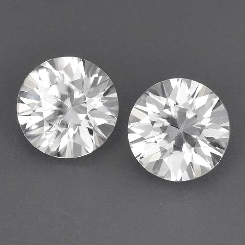 Pedras preciosas de zircão branco natural de 3,52 ct, corte redondo, VVS