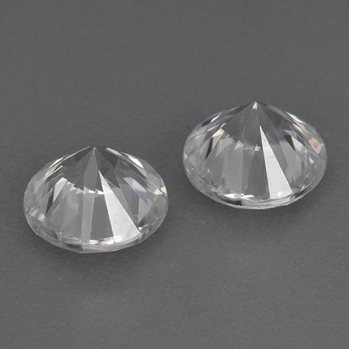 Pedras preciosas de zircão branco natural de 3,52 ct, corte redondo, VVS