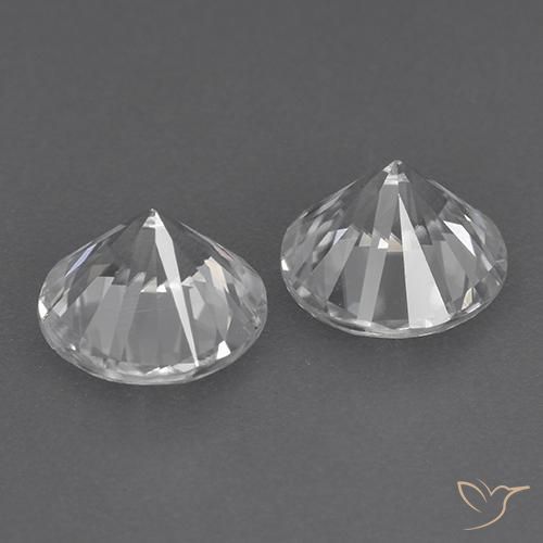 Pedras preciosas de Zircão Branco natural de 3.76 ct, Redondo, VVS