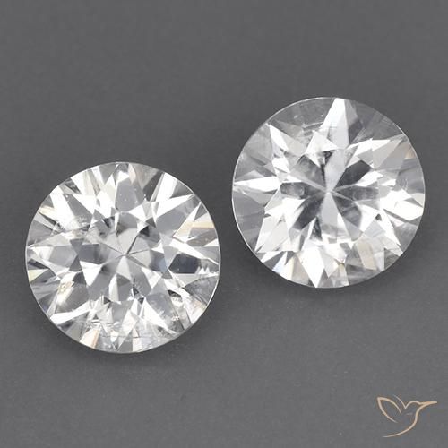 3.56ctw Natural Branco Zircão, Redondo, VVS