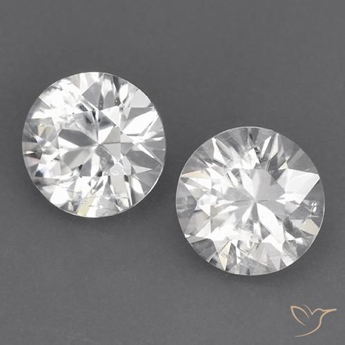 Pedras preciosas de Zircão Branco natural de 3.56 ct, Redondo, VVS