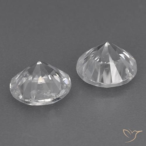 Pedras preciosas de Zircão Branco natural de 3.56 ct, Redondo, VVS