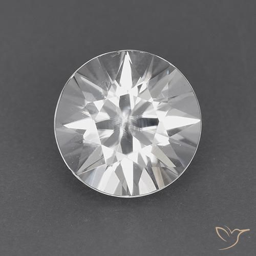 1.83ct Natural Branco Zircão, Redondo, VVS-VS