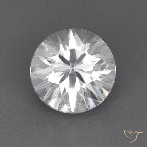 1.90ct Natural Branco Zircão, Redondo, VVS-VS